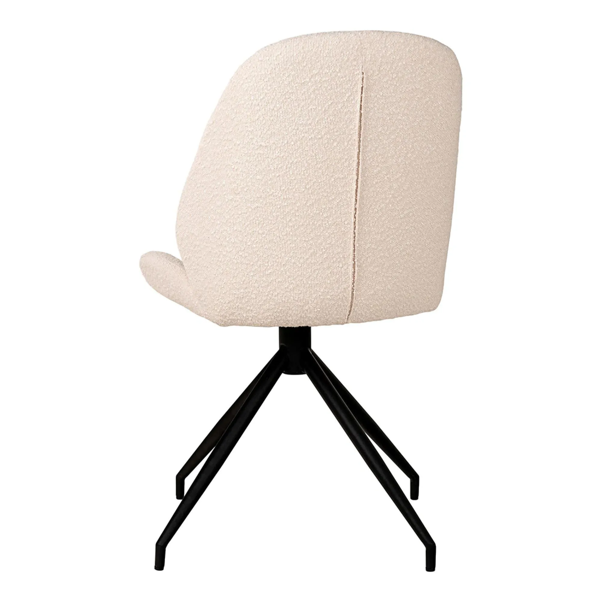 Monte Carlo Swivel Dining Chair - White, Boucle Fabric