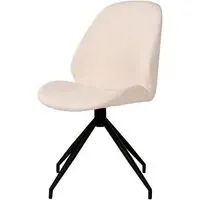 Monte Carlo Swivel Dining Chair - White, Boucle Fabric