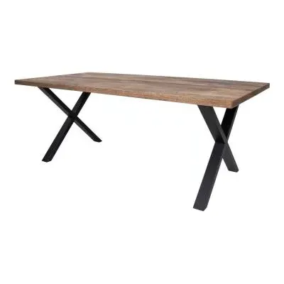 Montpellier 8 Seater Dining Table with Cross Legs - Smoked Oak
