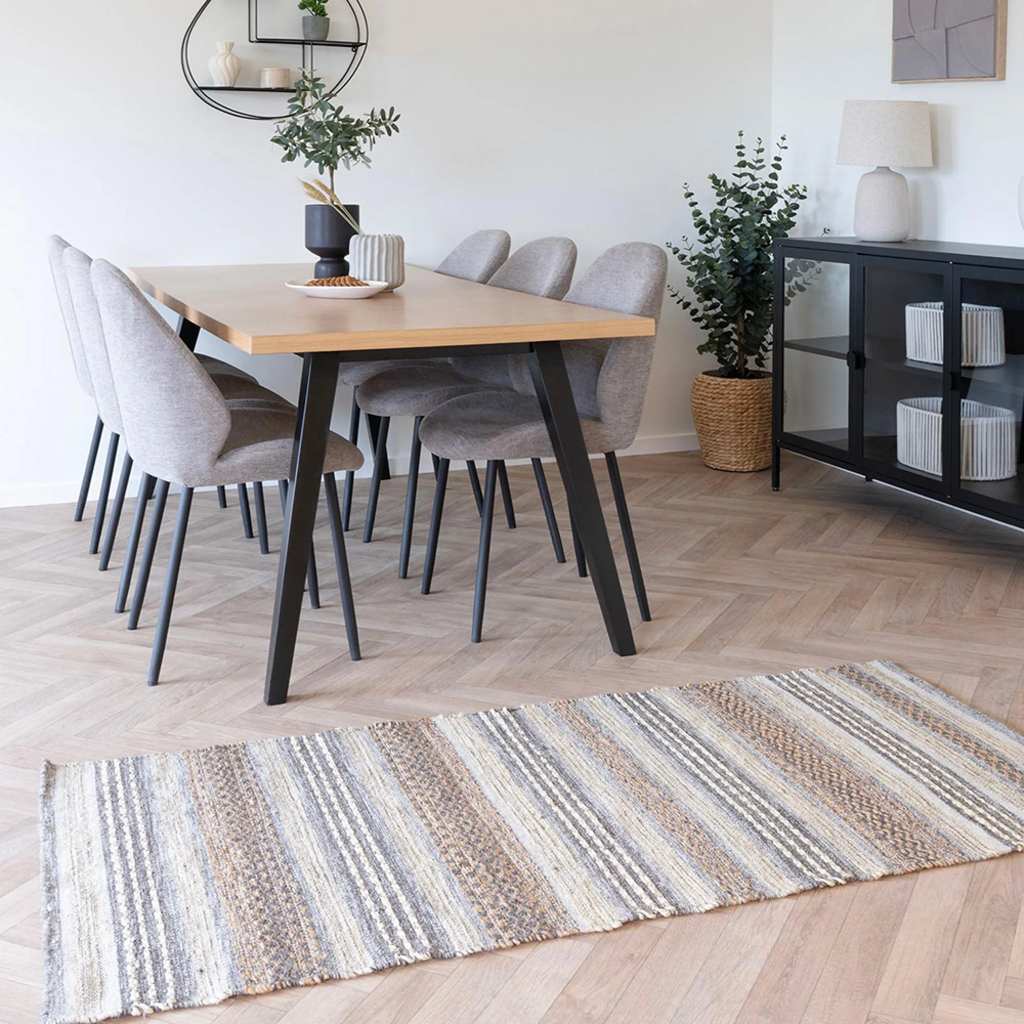 Morena Hallway Runner Rug - Grey