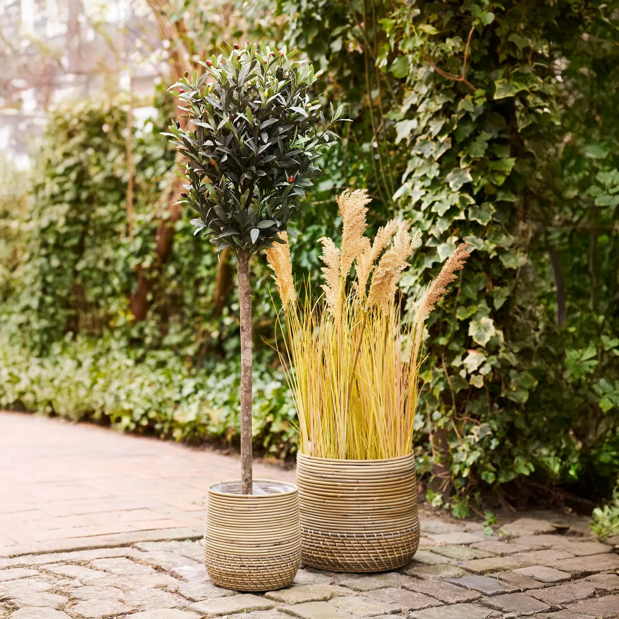 Moro Kubu Basket Set of 2 - Natural, Rattan