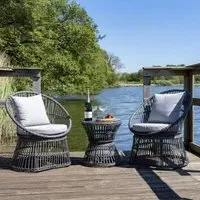 Natal Lounge Set - Grey, Metal Rattan