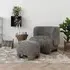 Nazare Fabric Lounge Chair with Footstool - Grey