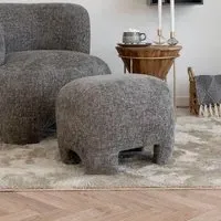 Nazare Fabric Pouf - Grey