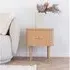Nikko Curved Side Table with Fluted Doors - Natural, Pine