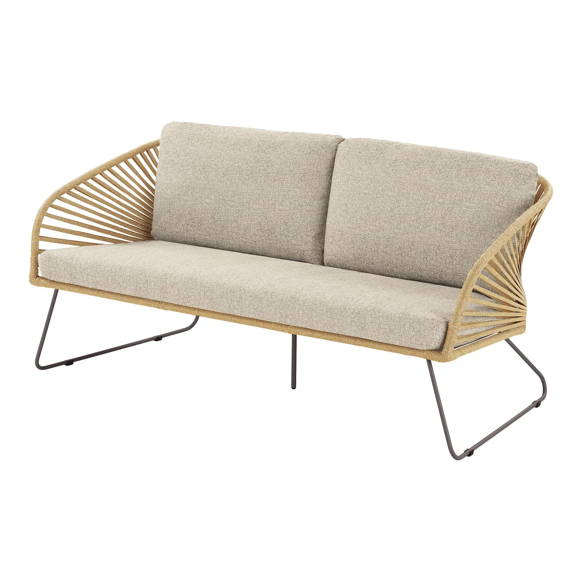 Novella 4-Seater Round Garden Lounge Set - Beige, Fabric