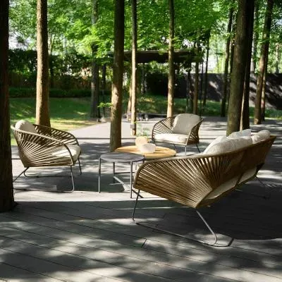 Novella 4-Seater Round Garden Lounge Set - Beige, Fabric image