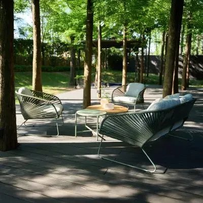 Novella 4-Seater Round Garden Lounge Set - Grey, Fabric