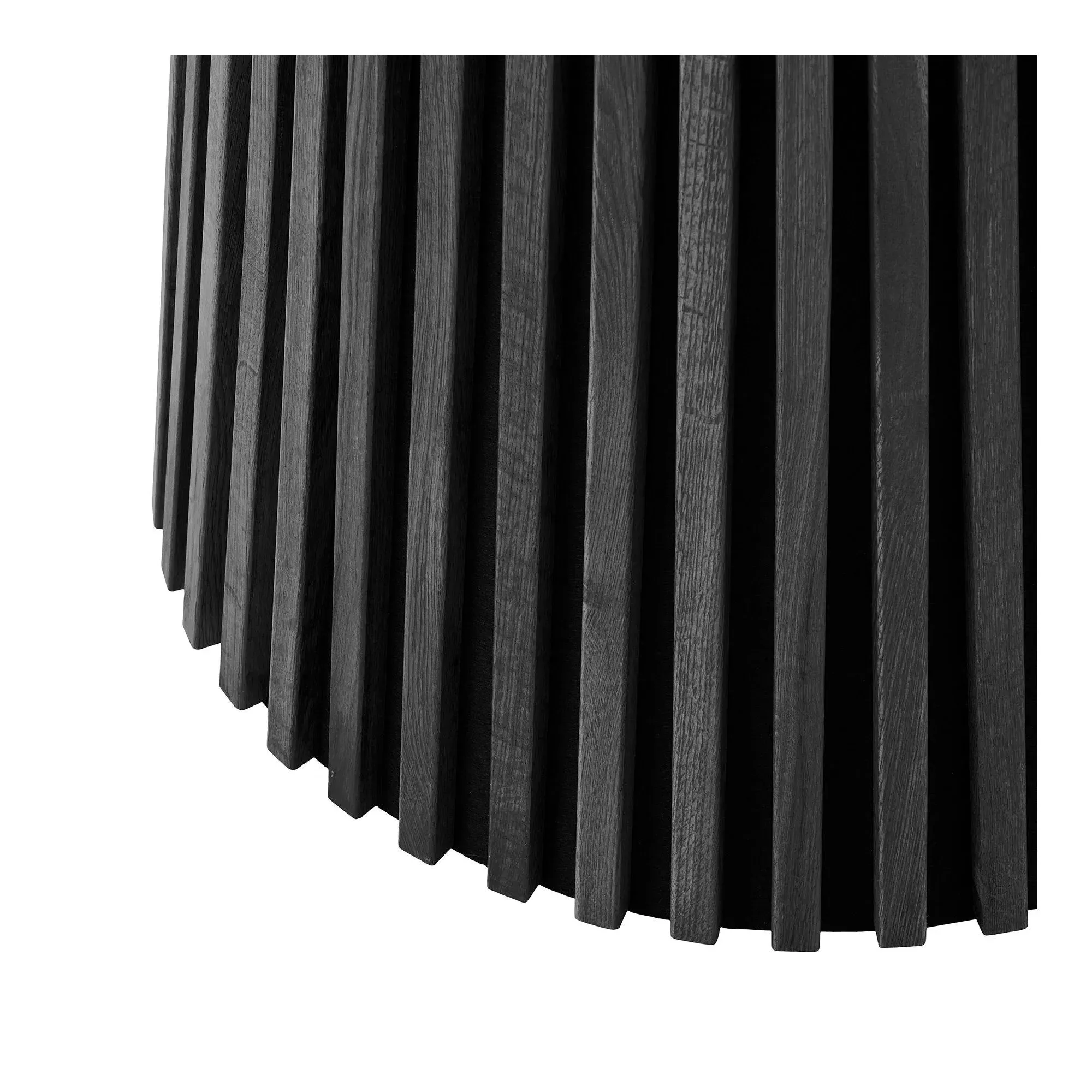 Osaka 4-Seater Round Dining Table with Slatted Base - Black