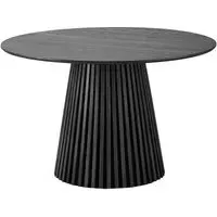 Osaka 4-Seater Round Dining Table with Slatted Base - Black