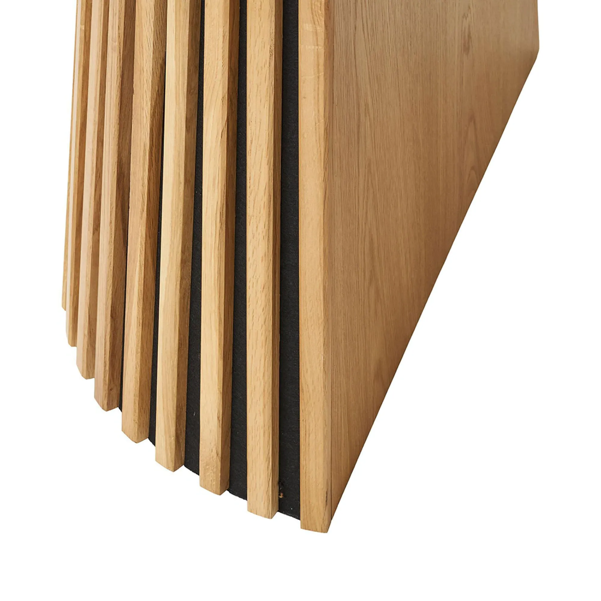 Osaka 4-Seater Round Dining Table with Slatted Base - Oak