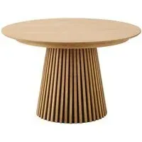 Osaka 4-Seater Round Dining Table with Slatted Base - Oak