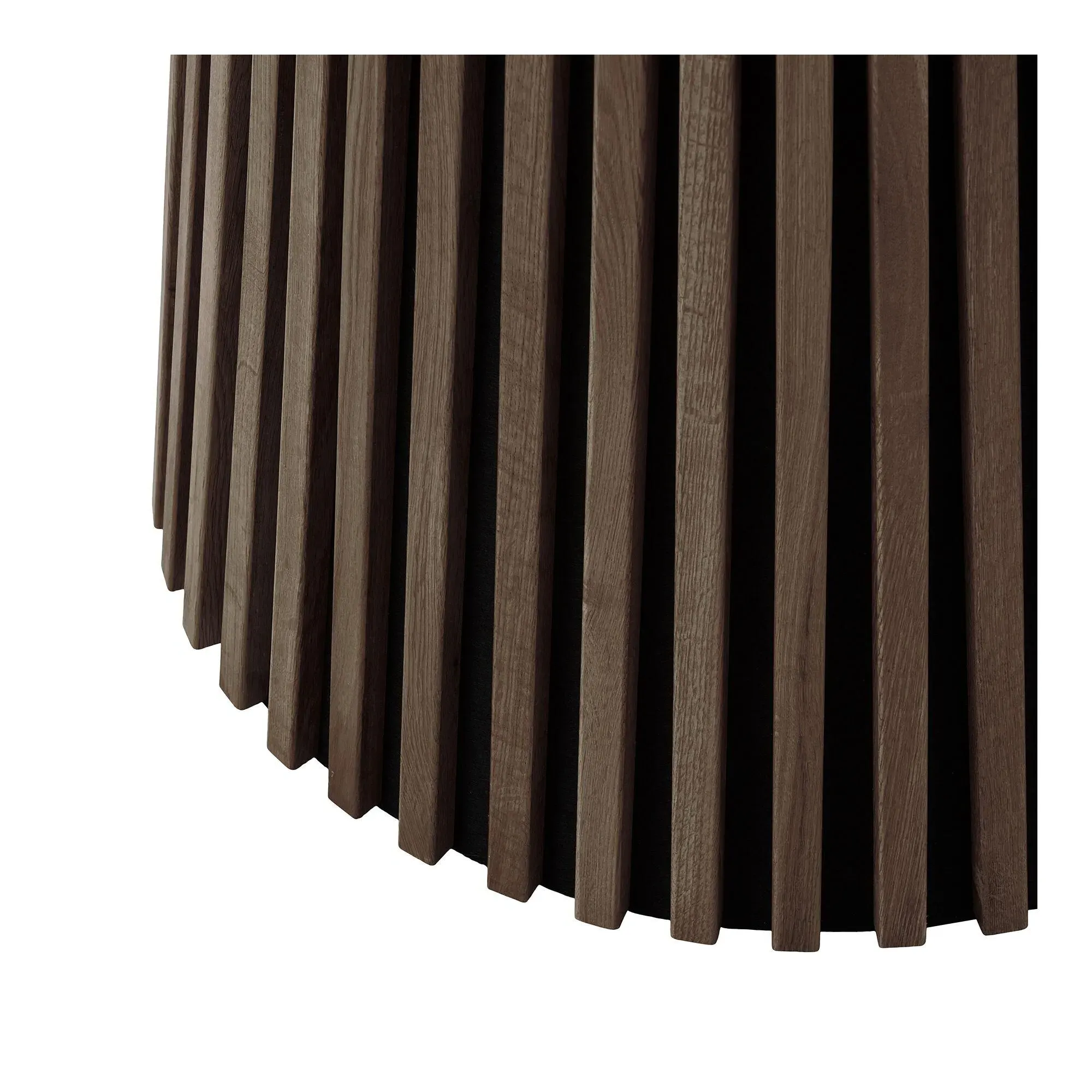 Osaka 4-Seater Round Dining Table with Slatted Base - Smoked