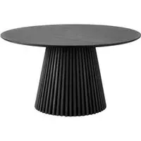 Osaka 6 Seater Round Dining Table with Slatted Base - Black Oak