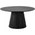 Osaka 6 Seater Round Dining Table with Slatted Base - Black Oak
