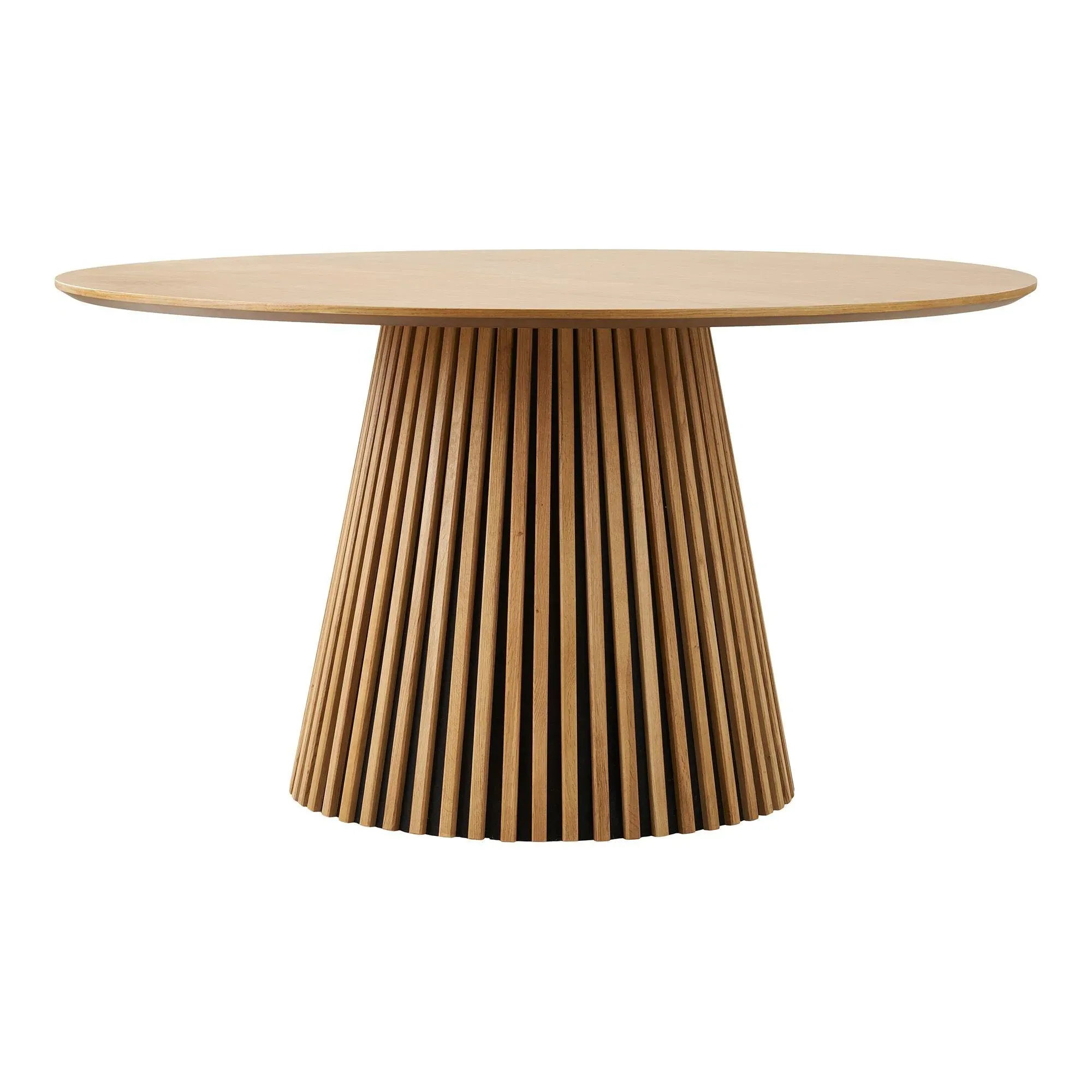 Osaka 6 Seater Round Dining Table with Slatted Base - Oak