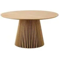 Osaka 6 Seater Round Dining Table with Slatted Base - Oak