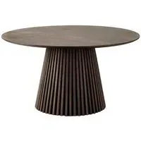 Osaka 6 Seater Round Dining Table with Slatted Base - Smoked Oak