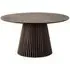 Osaka 6 Seater Round Dining Table with Slatted Base - Smoked Oak