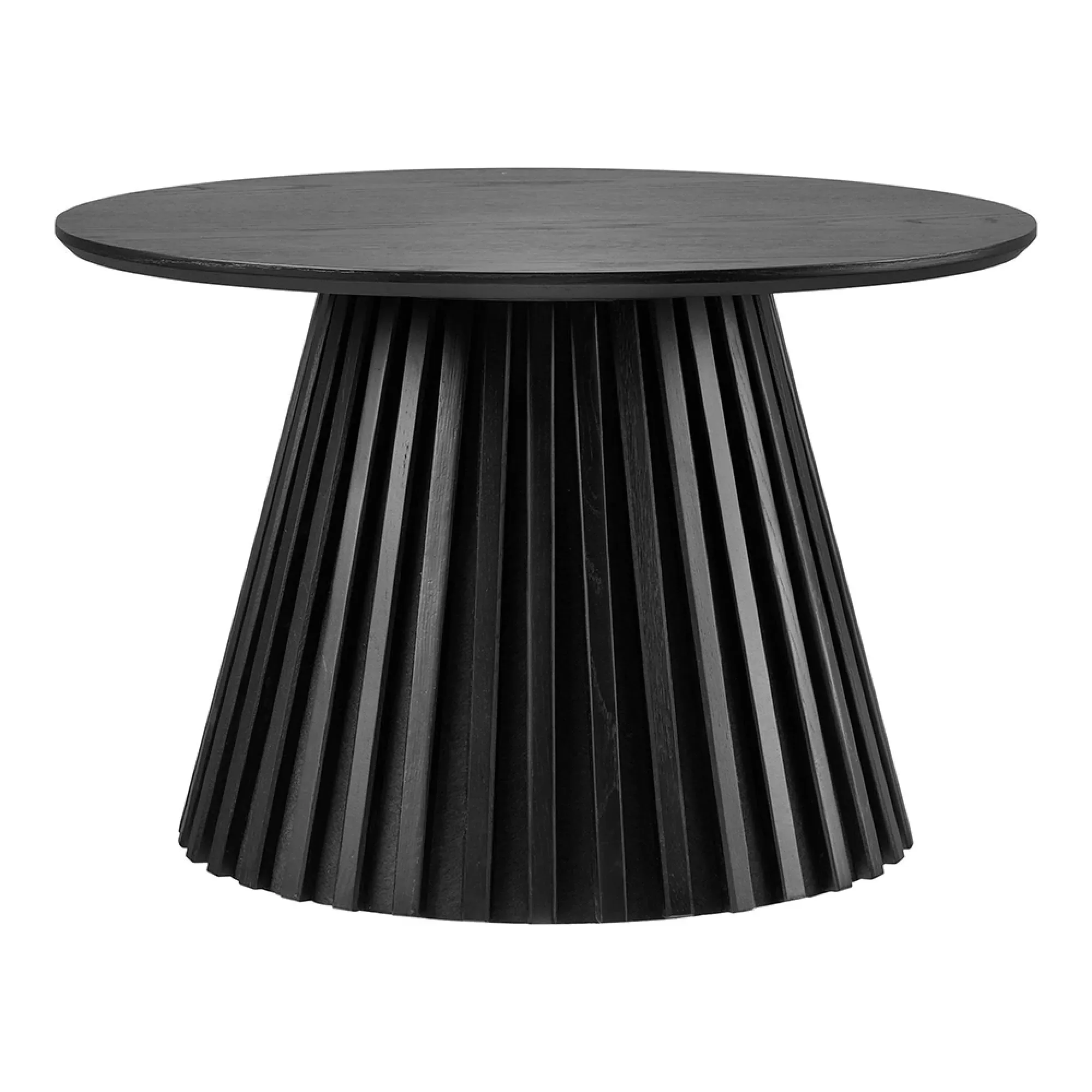 Osaka Round Coffee Table with Slatted Base - Black