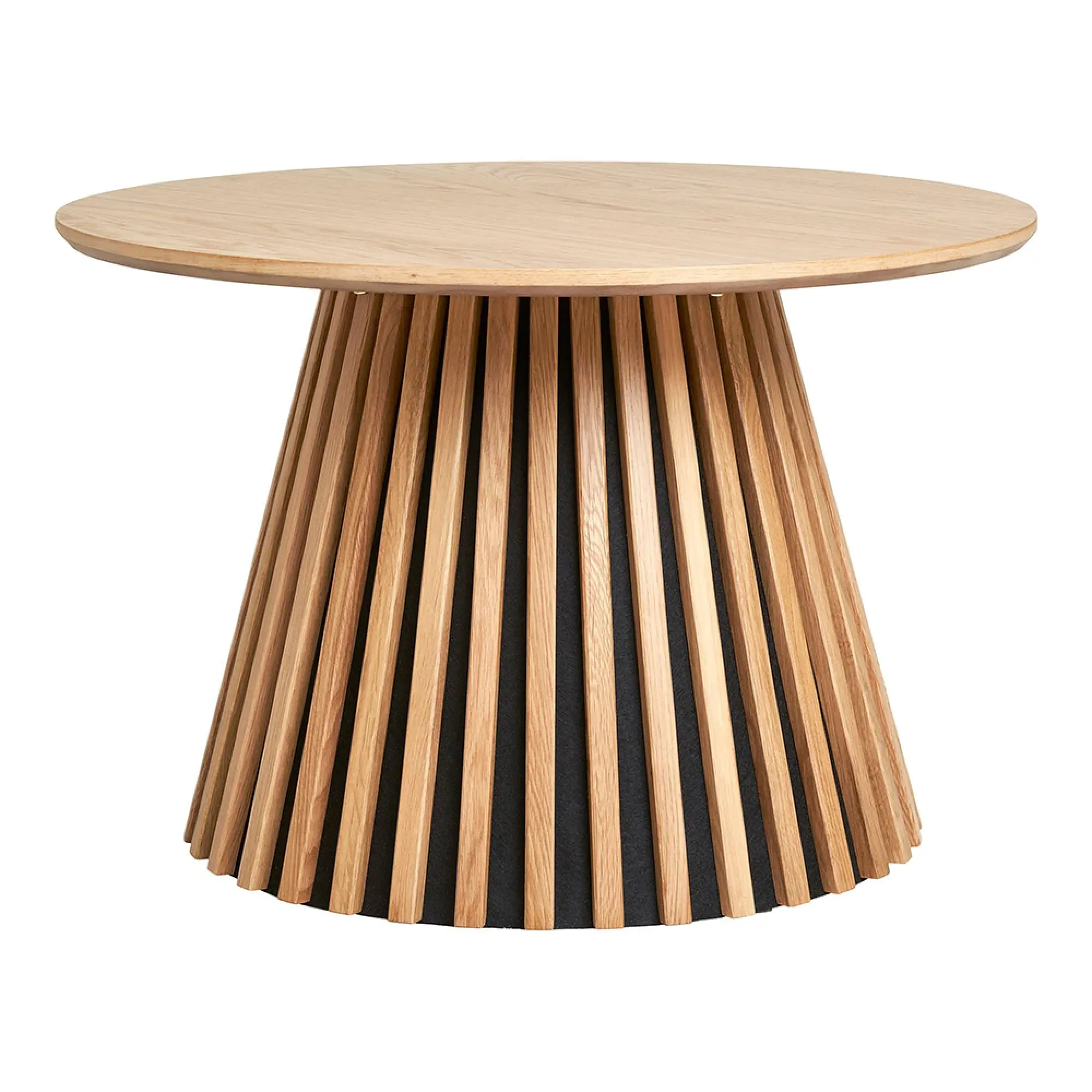 Osaka Round Coffee Table with Slatted Base - Oak
