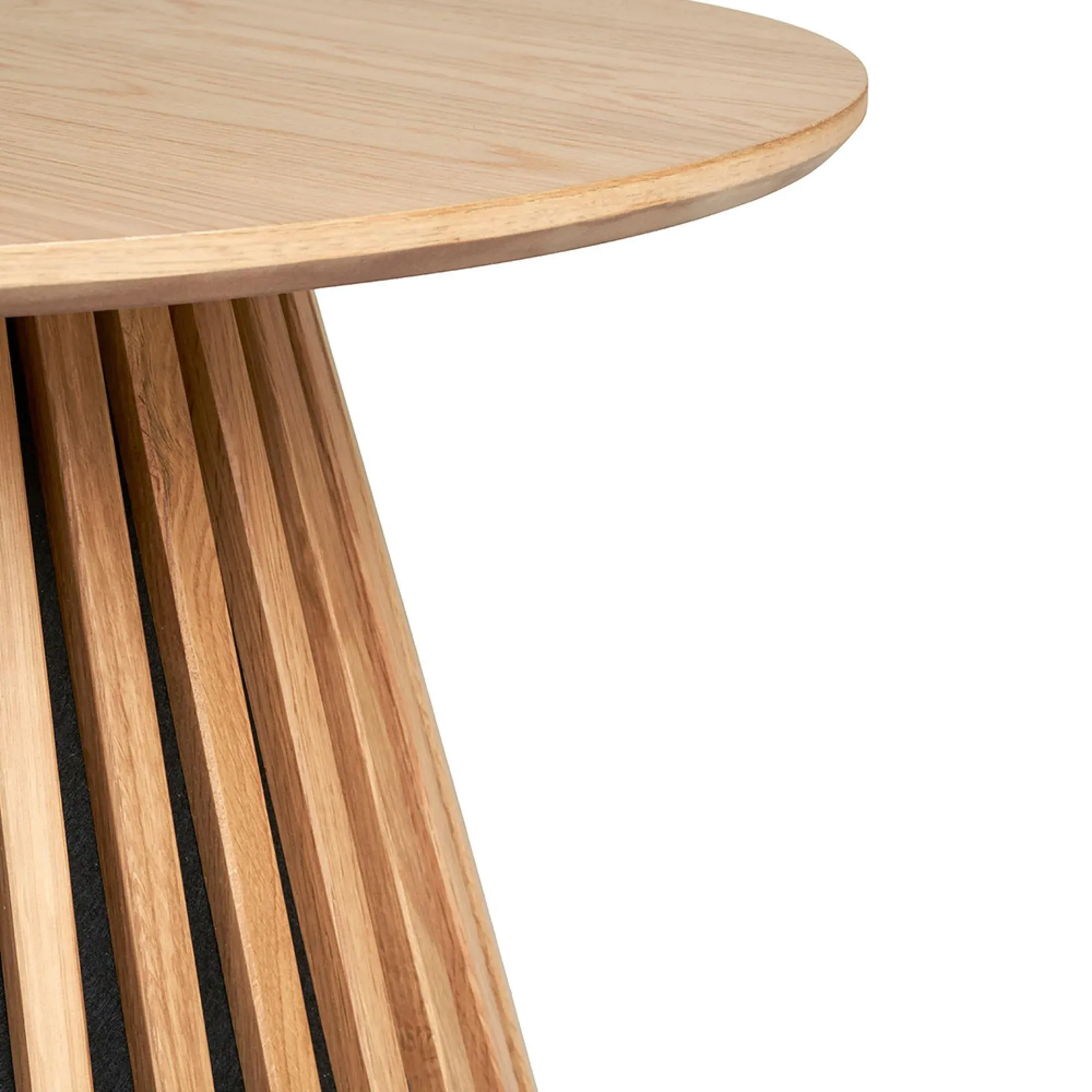 Osaka Round Coffee Table with Slatted Base - Oak