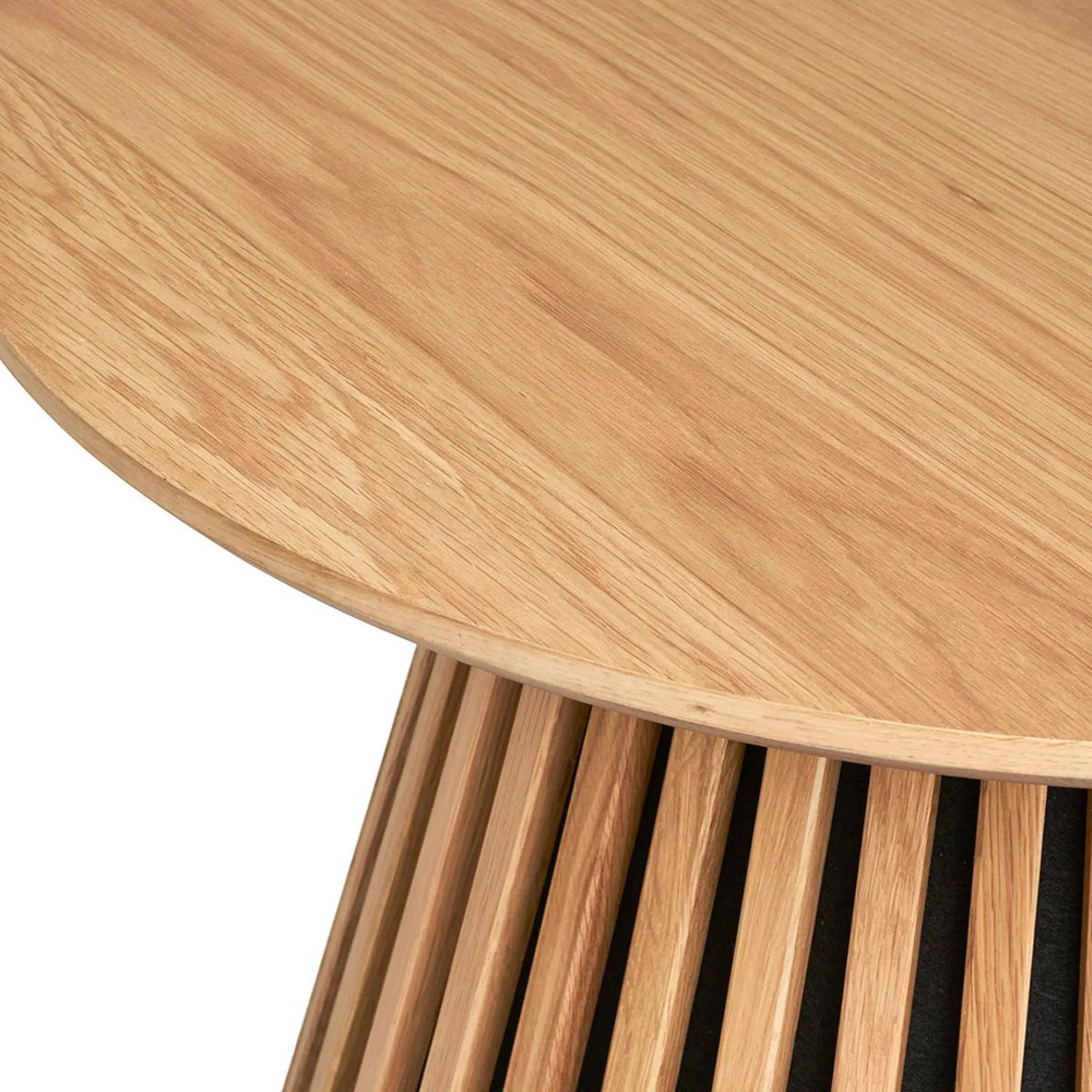 Osaka Round Coffee Table with Slatted Base - Oak