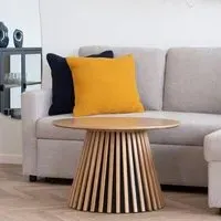 Osaka Round Coffee Table with Slatted Base - Oak
