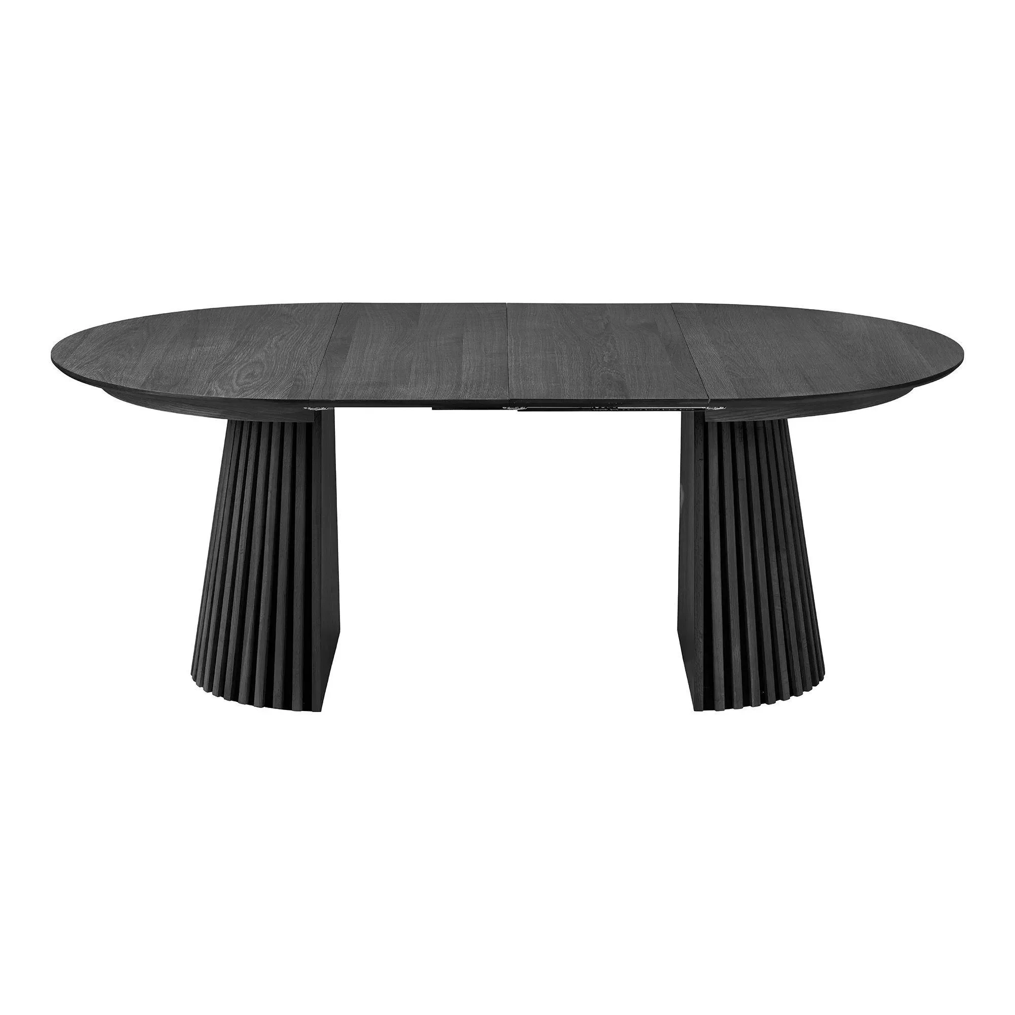 Osaka Round Extendable Dining Table - Black, Oak