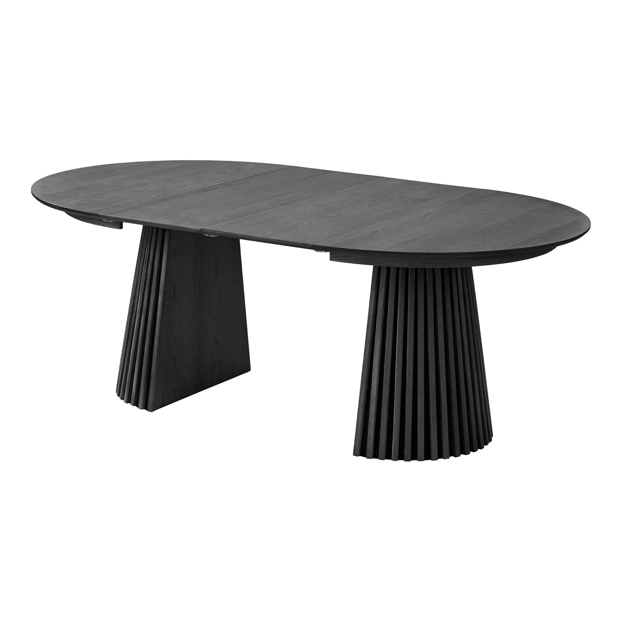 Osaka Round Extendable Dining Table - Black, Oak