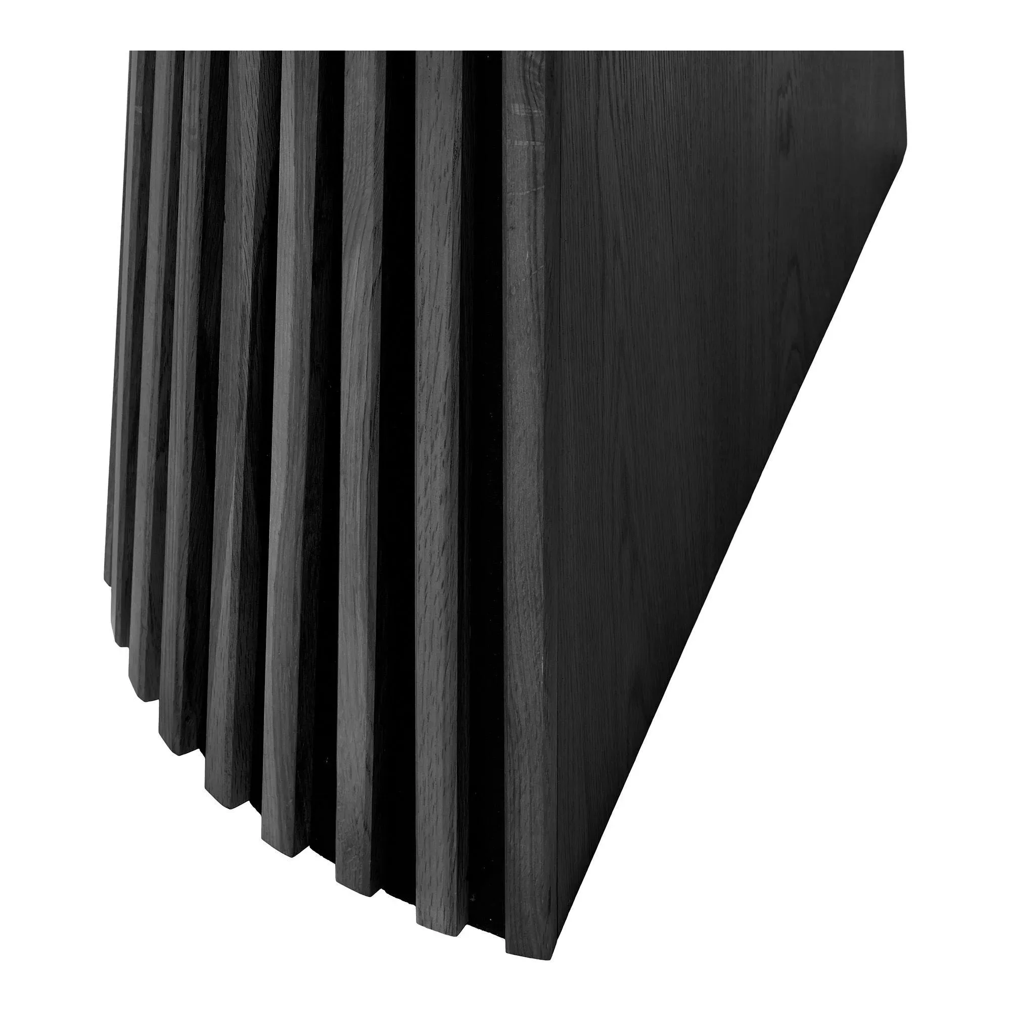 Osaka Round Extending Dining Table with Slatted Base - Black Oak