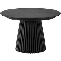 Osaka Round Extending Dining Table with Slatted Base - Black Oak
