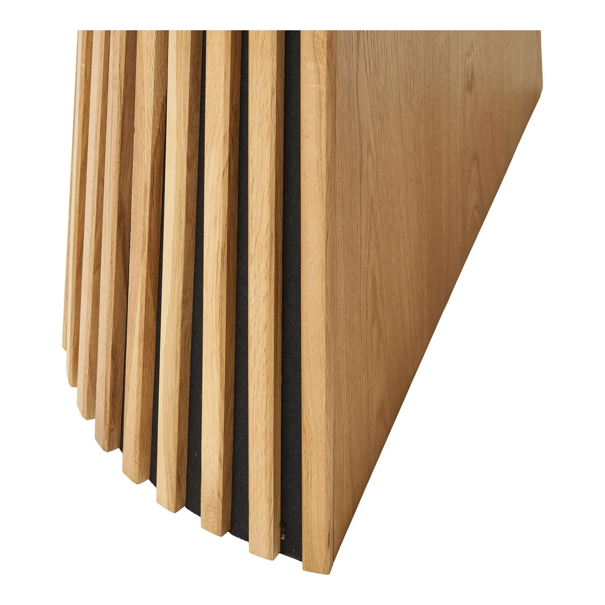 Osaka Round Extending Dining Table with Slatted Base - Oak