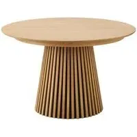 Osaka Round Extending Dining Table with Slatted Base - Oak
