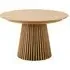 Osaka Round Extending Dining Table with Slatted Base - Oak