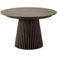 Osaka Round Extending Dining Table with Slatted Base - Smoked Oak