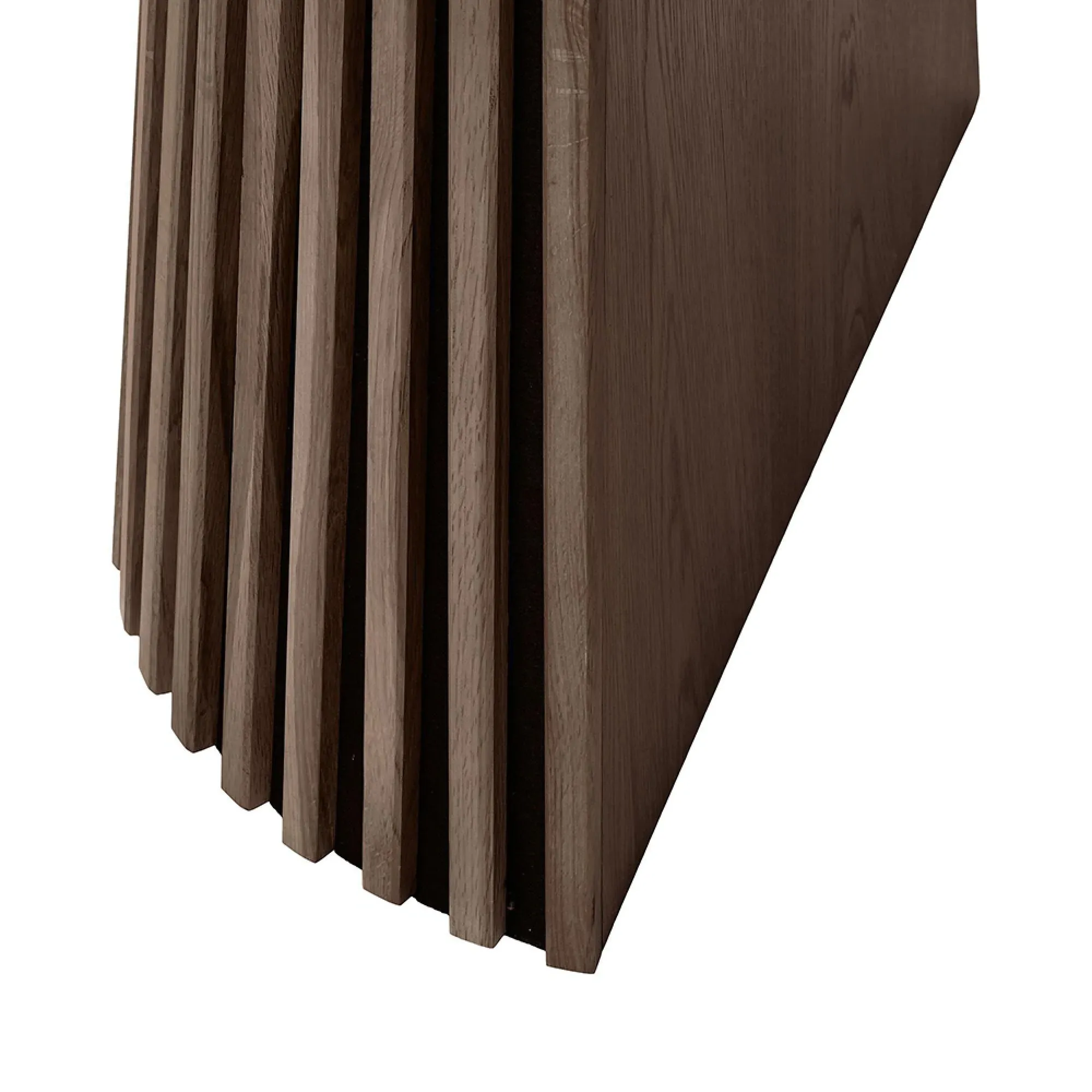 Osaka Round Extending Dining Table with Slatted Base - Smoked Oak