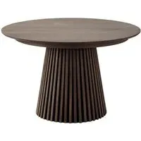 Osaka Round Extending Dining Table with Slatted Base - Smoked Oak