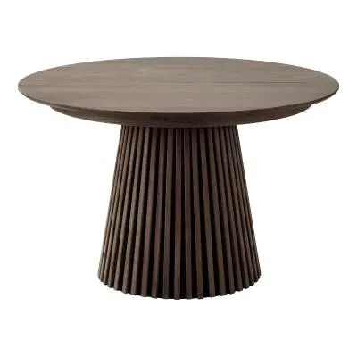 Osaka Round Extending Dining Table with Slatted Base - Smoked Oak