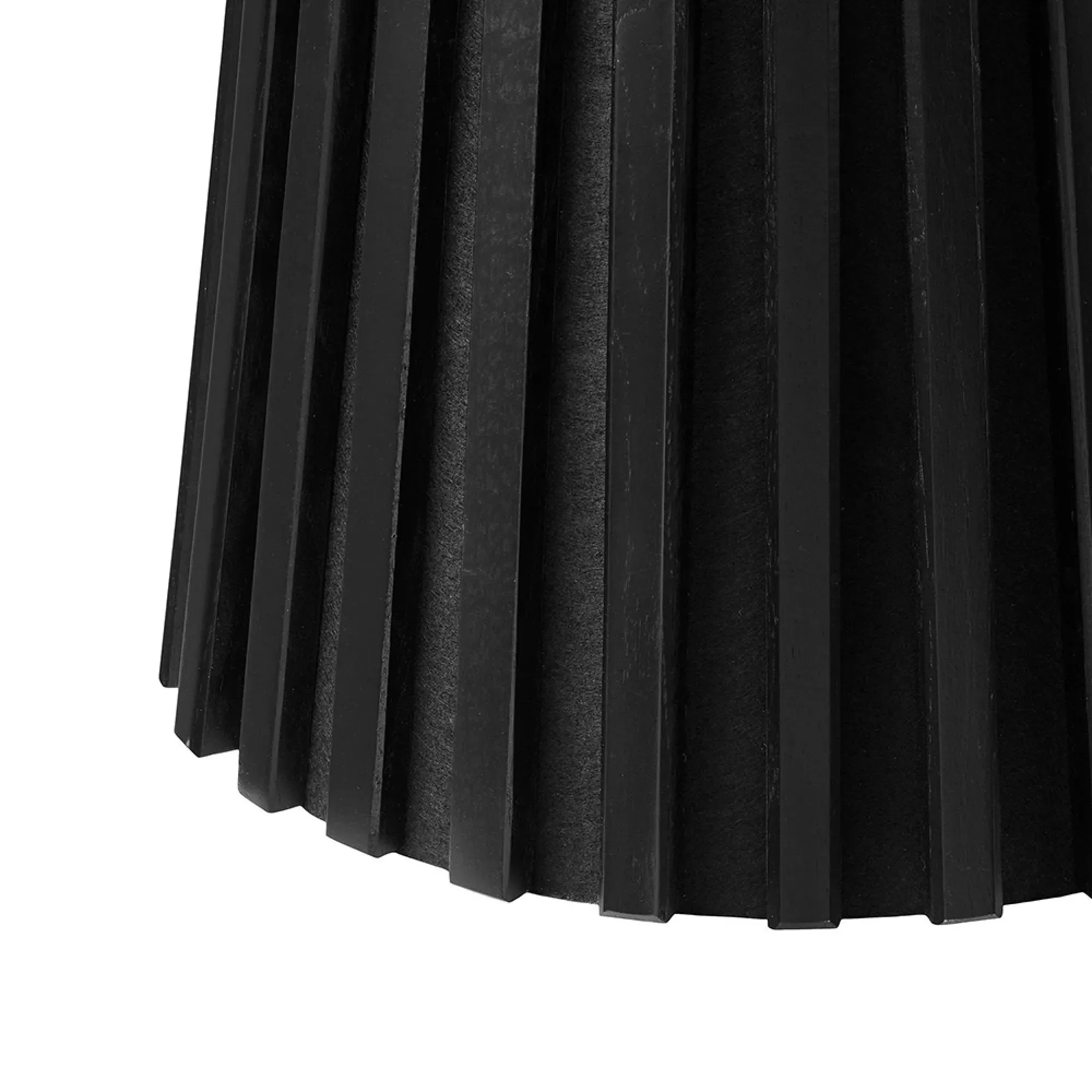 Osaka Round Side Table with Slatted Base - Black