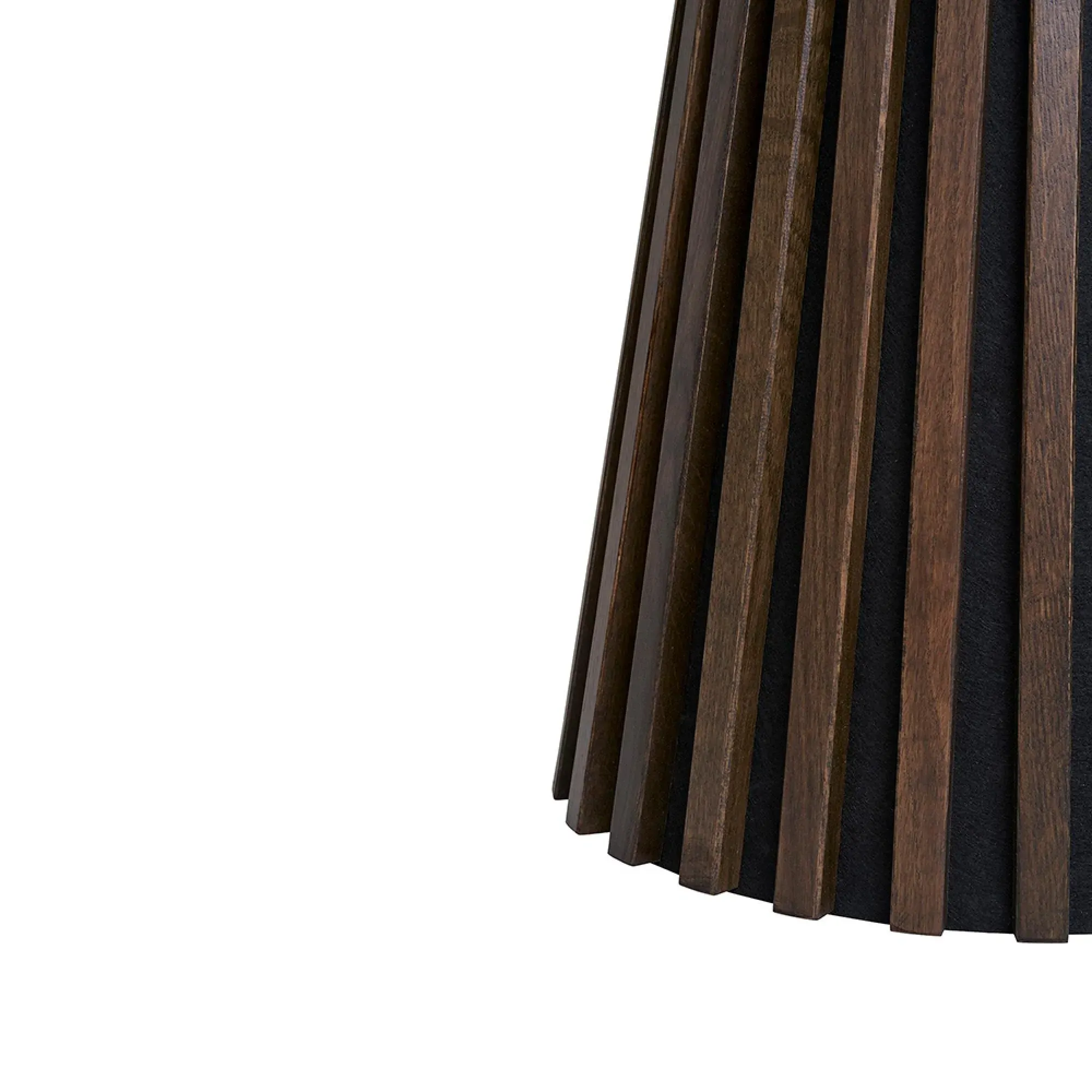 Osaka Round Side Table with Slatted Base - Smoked Oak