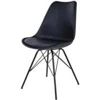 Oslo Dining Chair - Black, Faux Leather