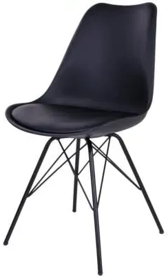 Oslo Dining Chair - Black, Faux Leather