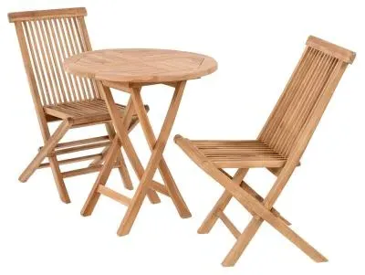 Oviedo 2-Seater Round Bistro Set - Natural, Teak