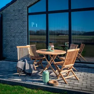 Oviedo 2-Seater Round Dining Table - Teak image