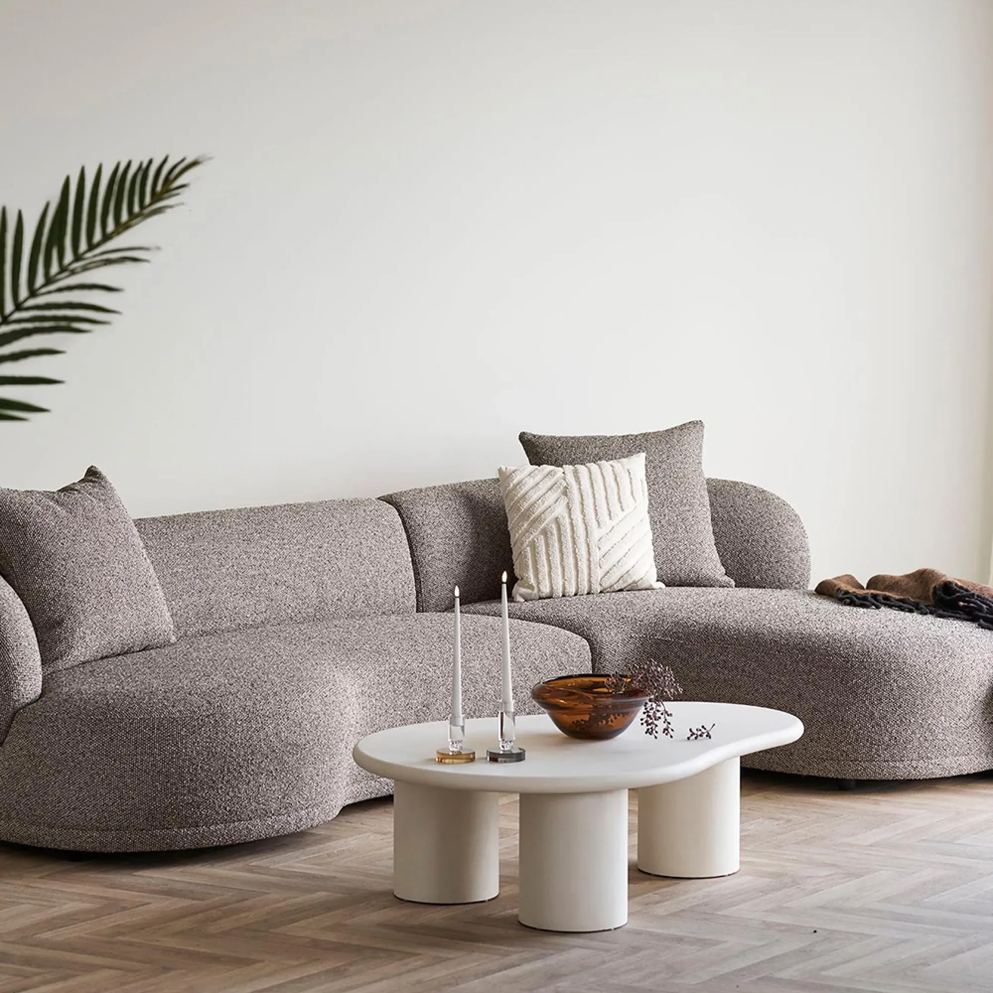 Palmera Coffee Table - Off White, Concrete