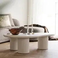 Palmera Coffee Table - Off White, Concrete