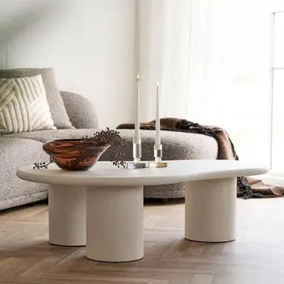 Palmera Coffee Table - Off White, Concrete image