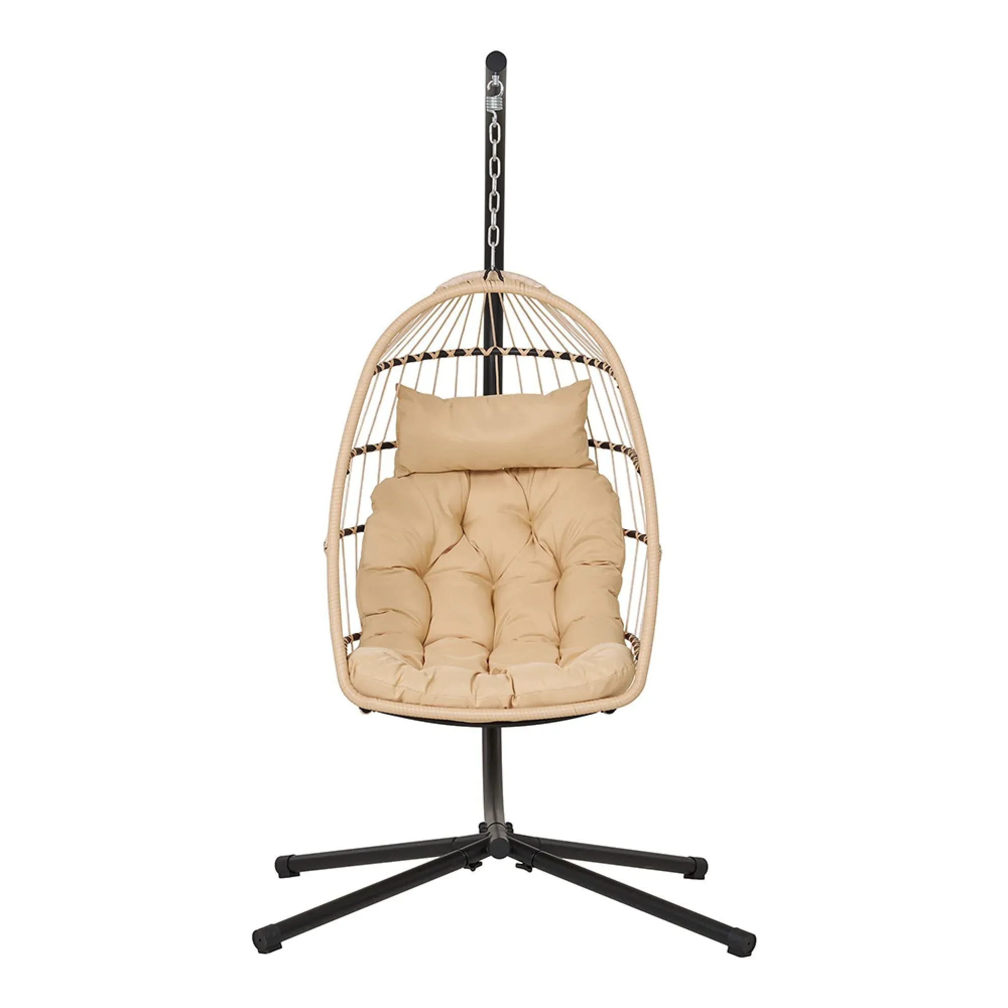 Patras Hanging Chair - Cream, Faux Rattan