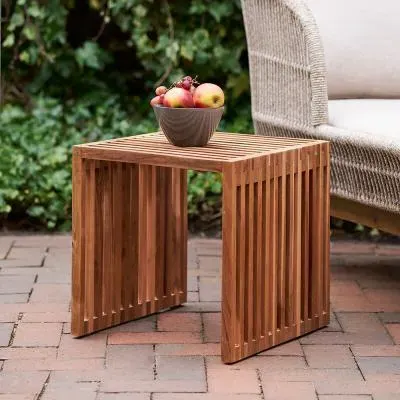 Pego Square Side Table - Natural, Teak Wood image